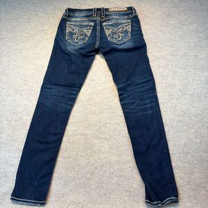 Rock Revival Boris Skinny Distressed Dark Wash Jeans Size 28